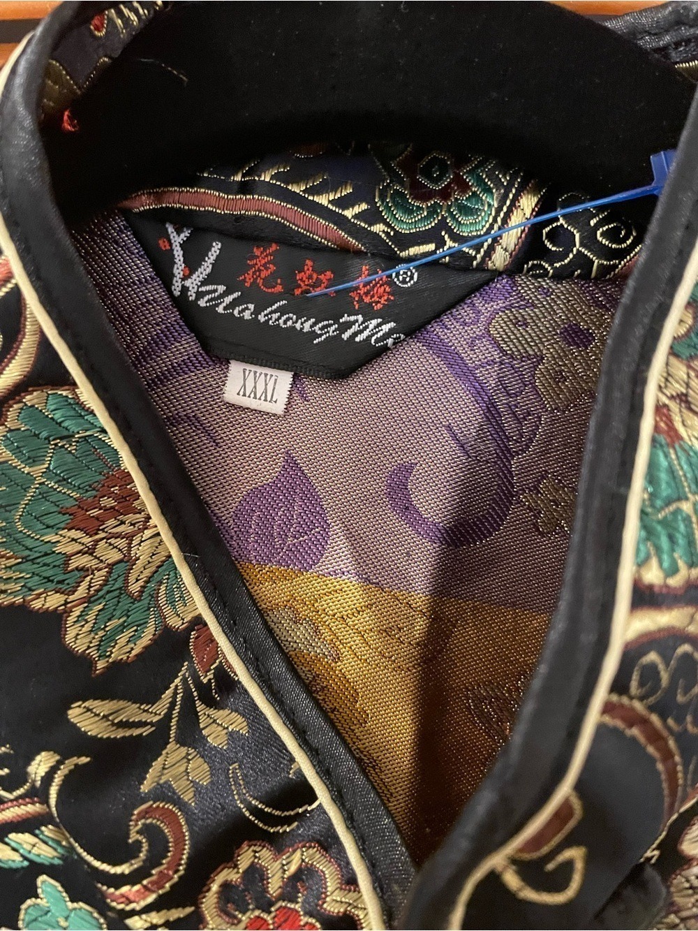 Vintage Yilahongmei Chinese Brocade Jacket Mandarin Collar Size 3XL - Picture 4 of 8